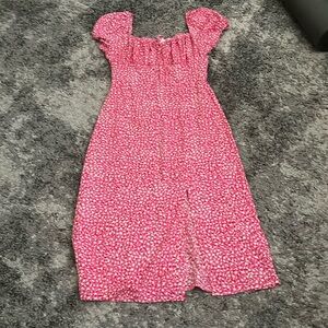 Pink, red and white sun dress. L